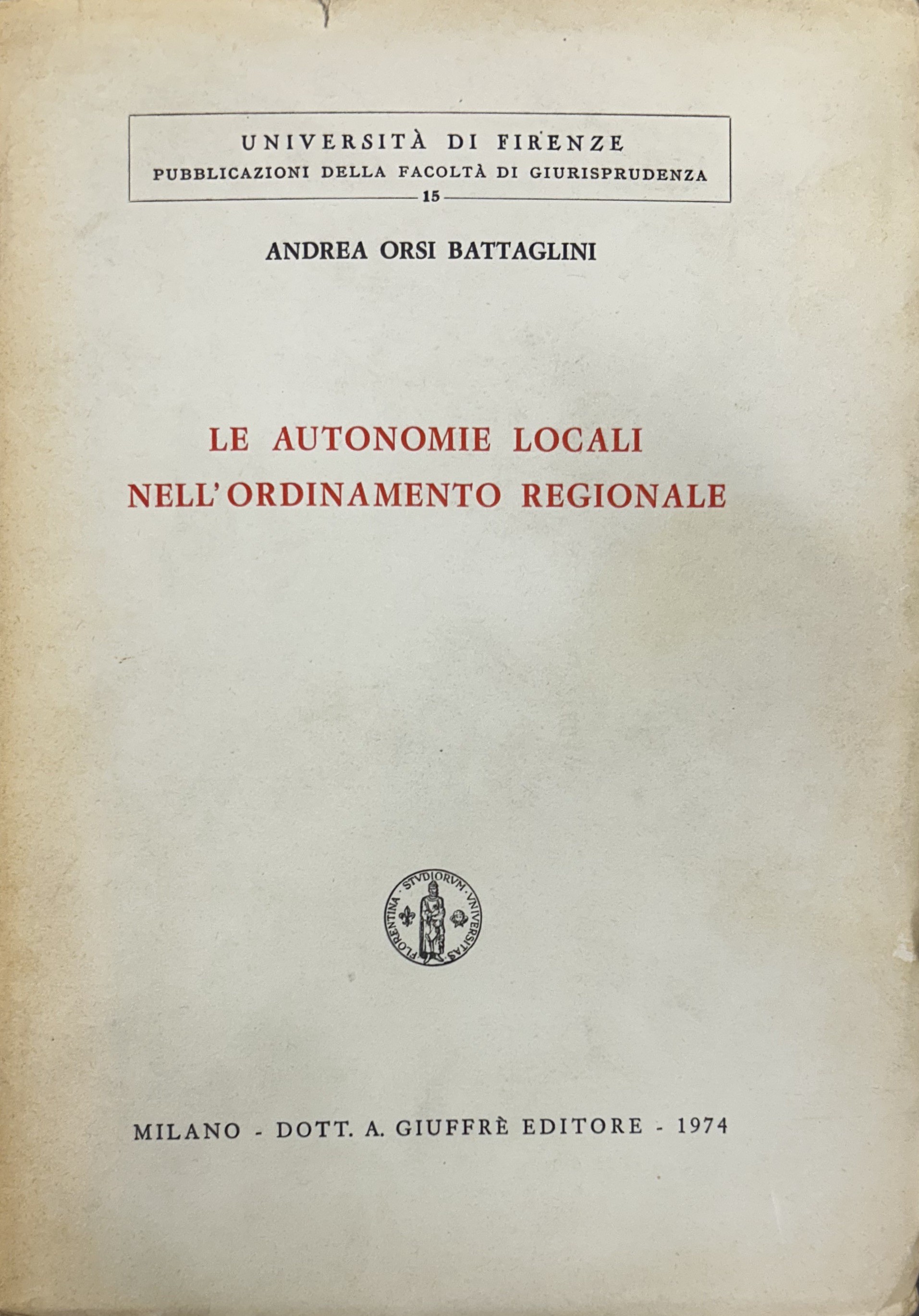 Le autonomie locali nell'ordinamento regionale