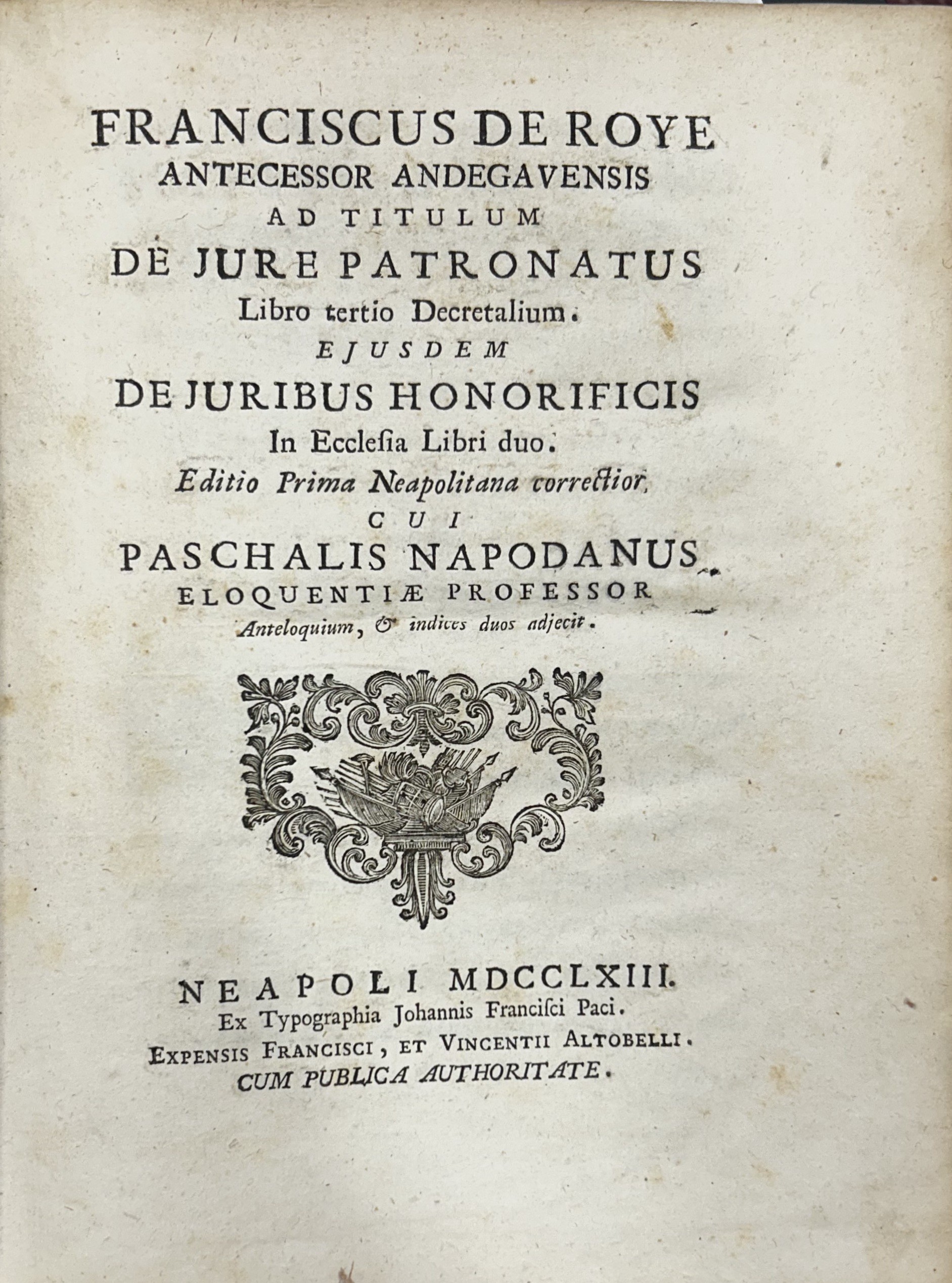 De jure patronatus libro tertio decretalium