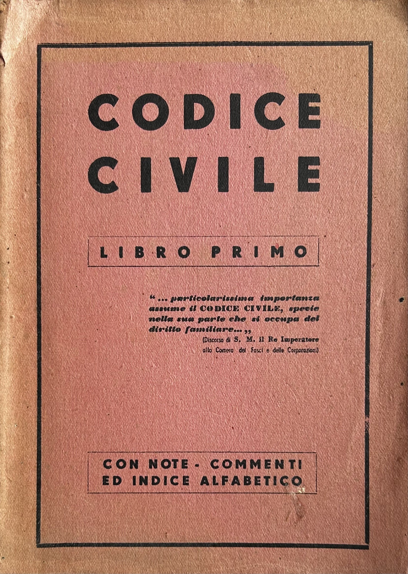 Codice civile. Libro Primo