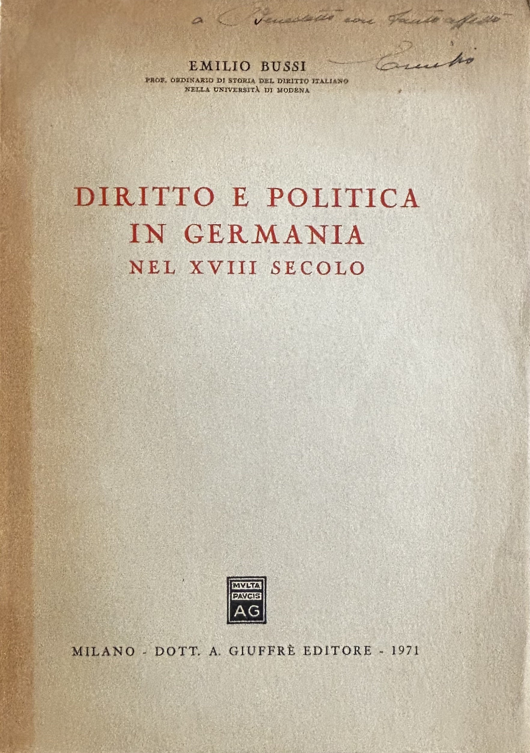 Diritto e politica in Germania nel XVIII secolo