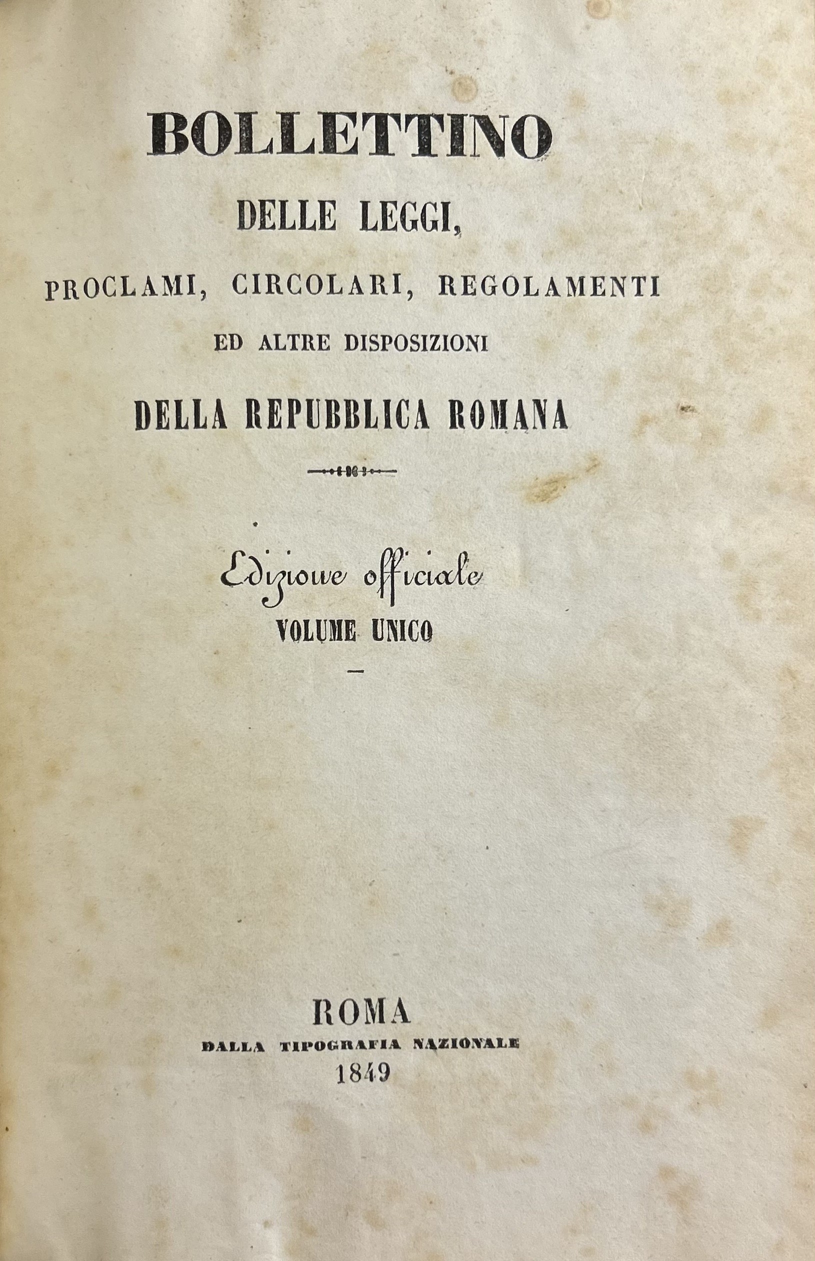 Bollettino delle leggi proclami circolari regolamenti