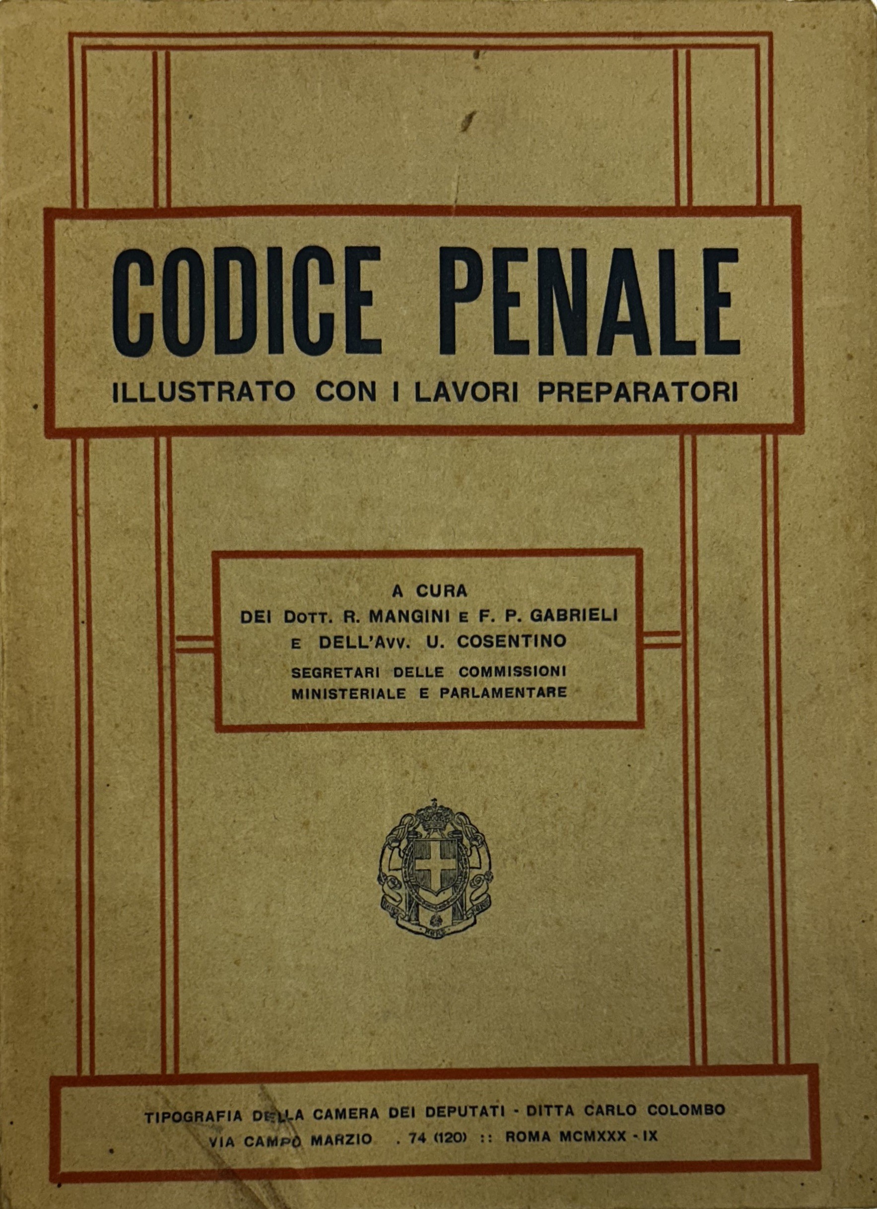 Codice penale illustrato con i lavori preparatori