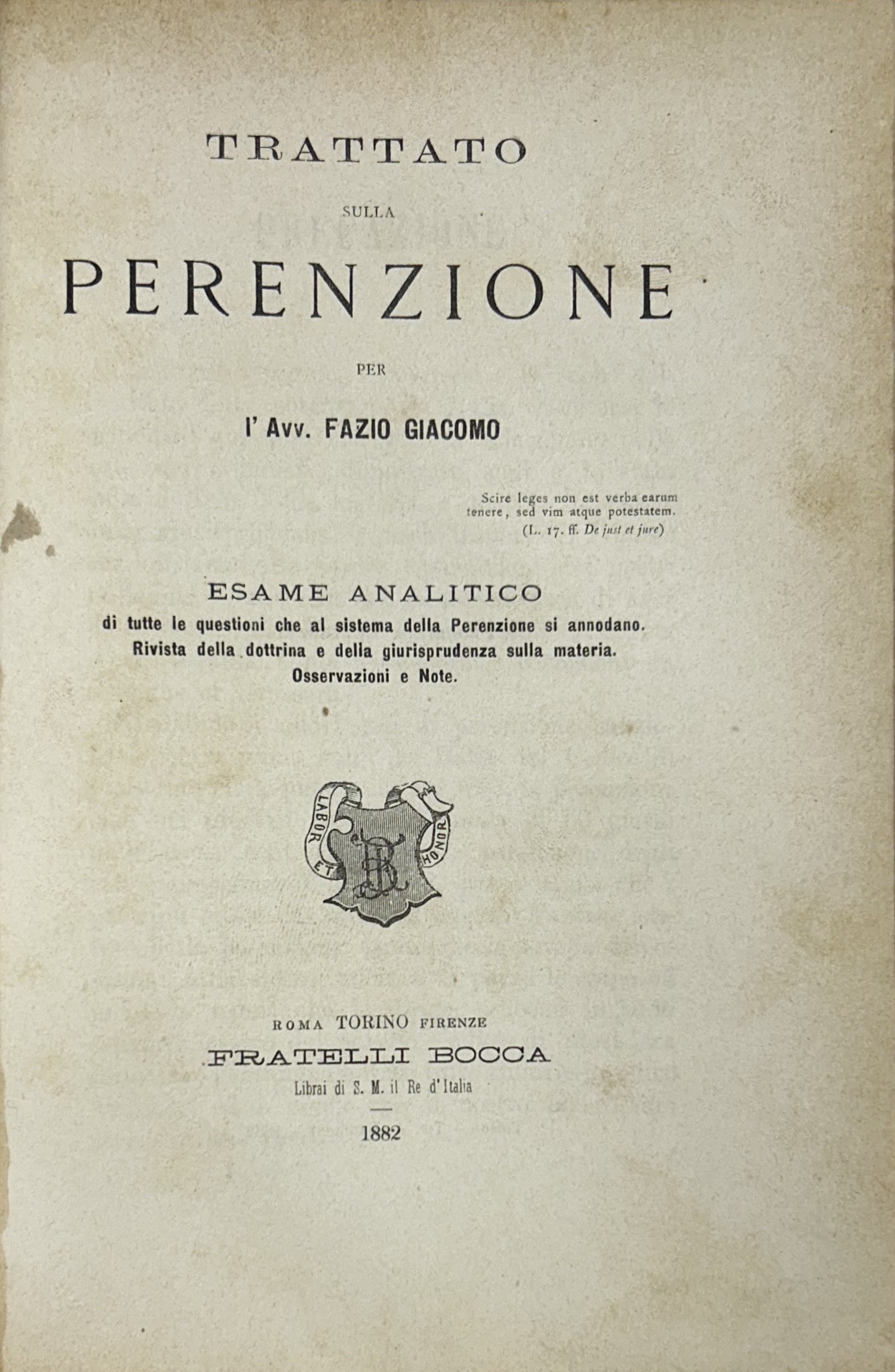 Trattato sulla perenzione