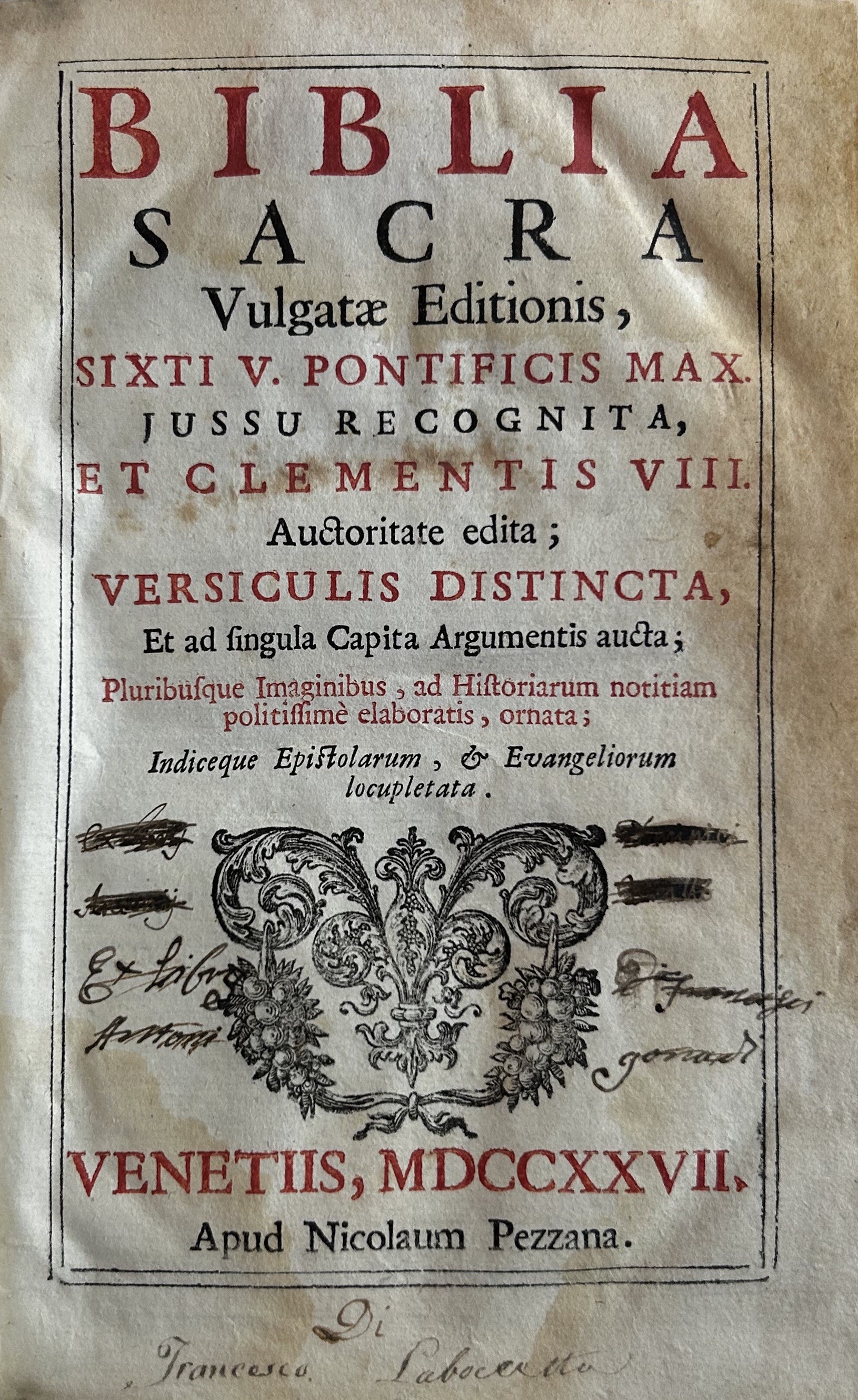 Biblia Sacra vulgatae editionis Sixti V Pontificis