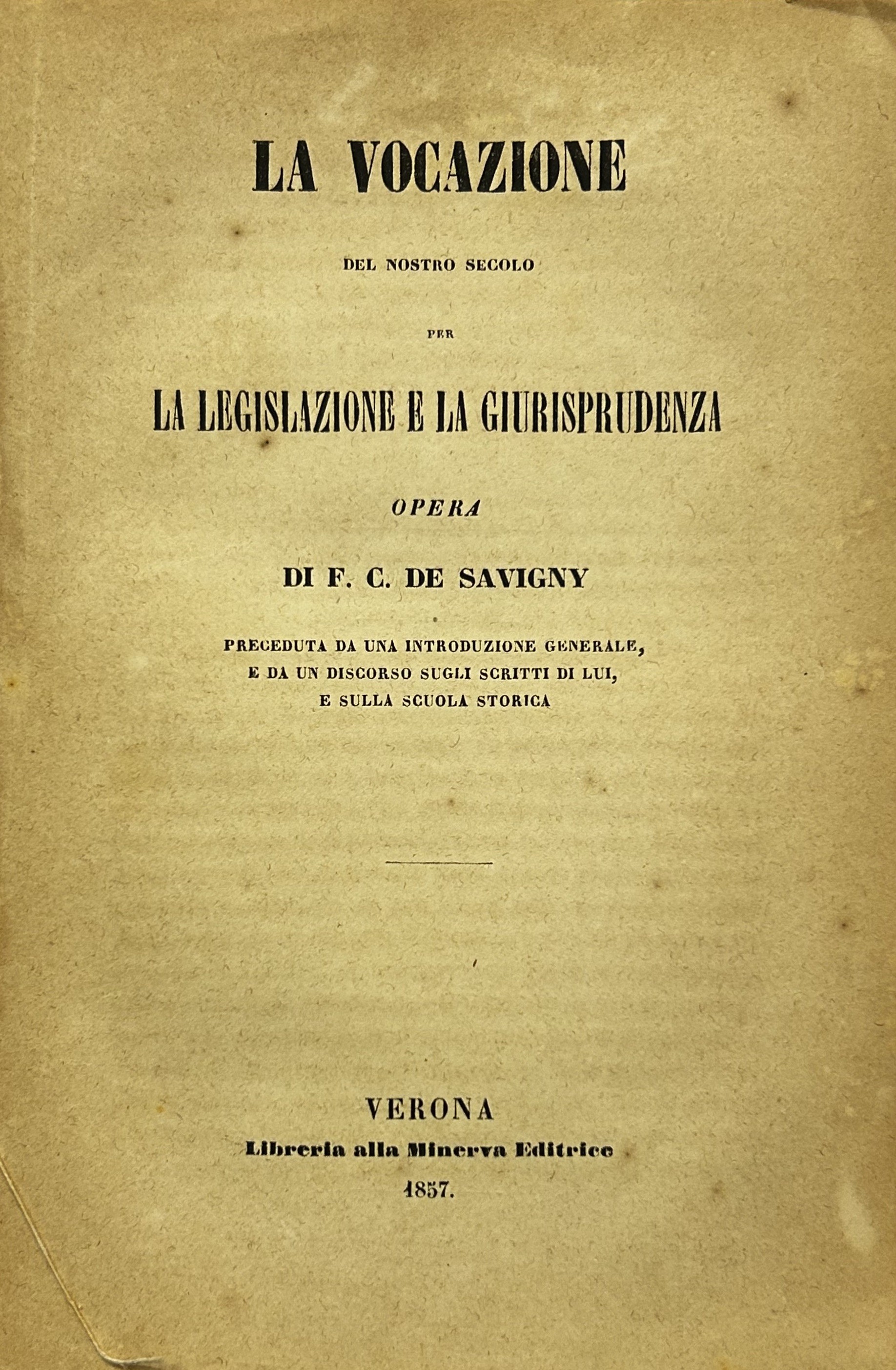 La vocazione del nostro secolo