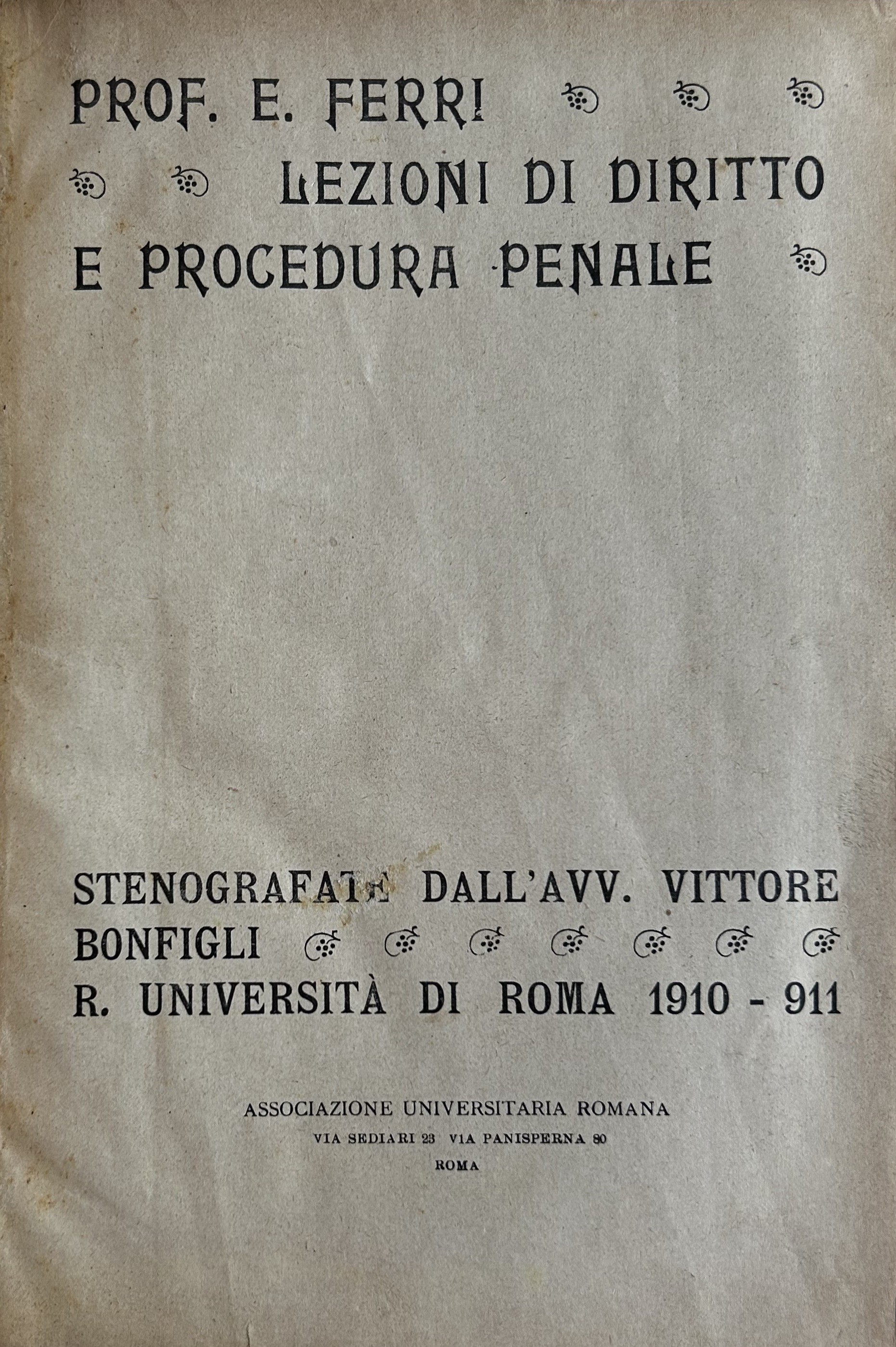 Lezioni di diritto e procedura penale