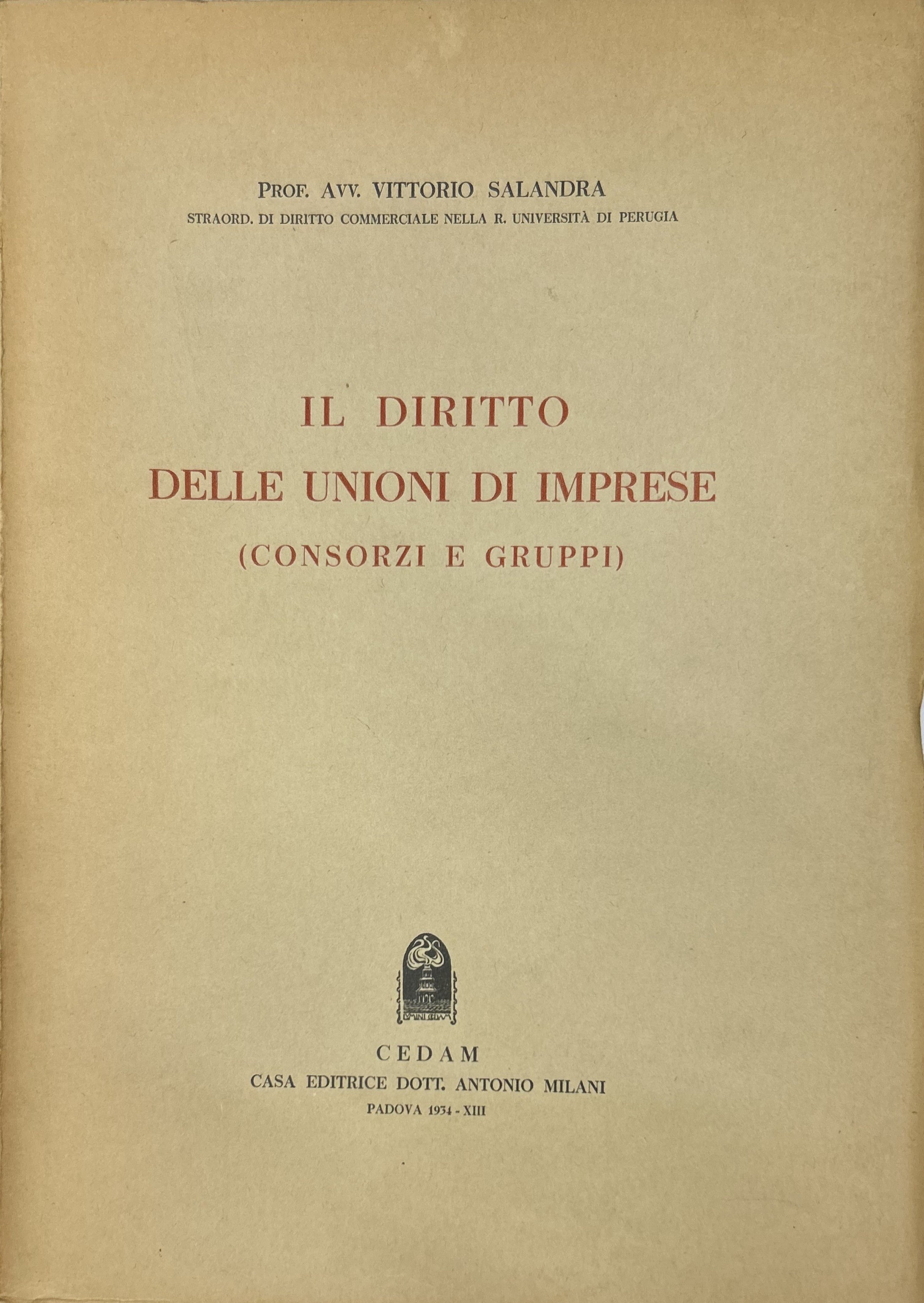 Il diritto delle unioni di imprese
