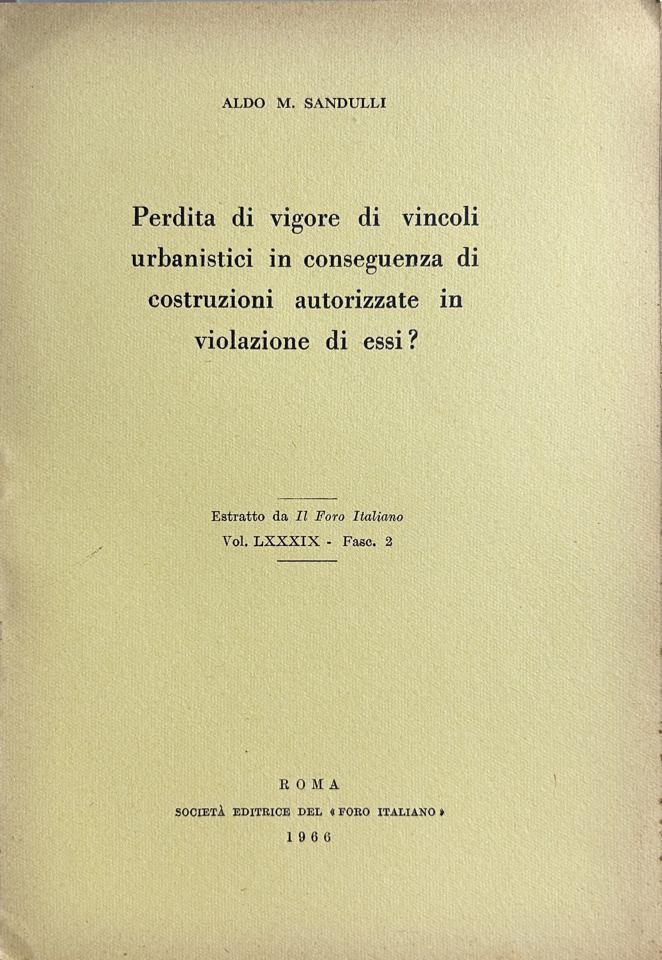 Perdita di vigore di vincoli urbanistici
