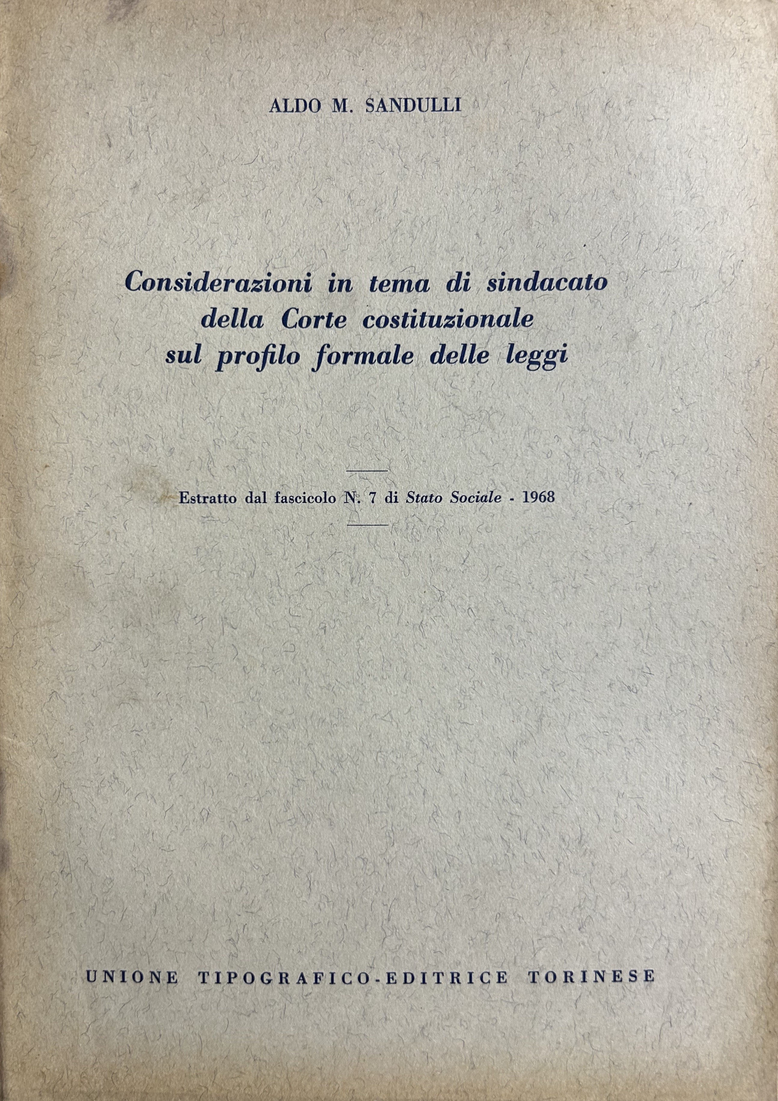 Considerazioni in tema di sindacato