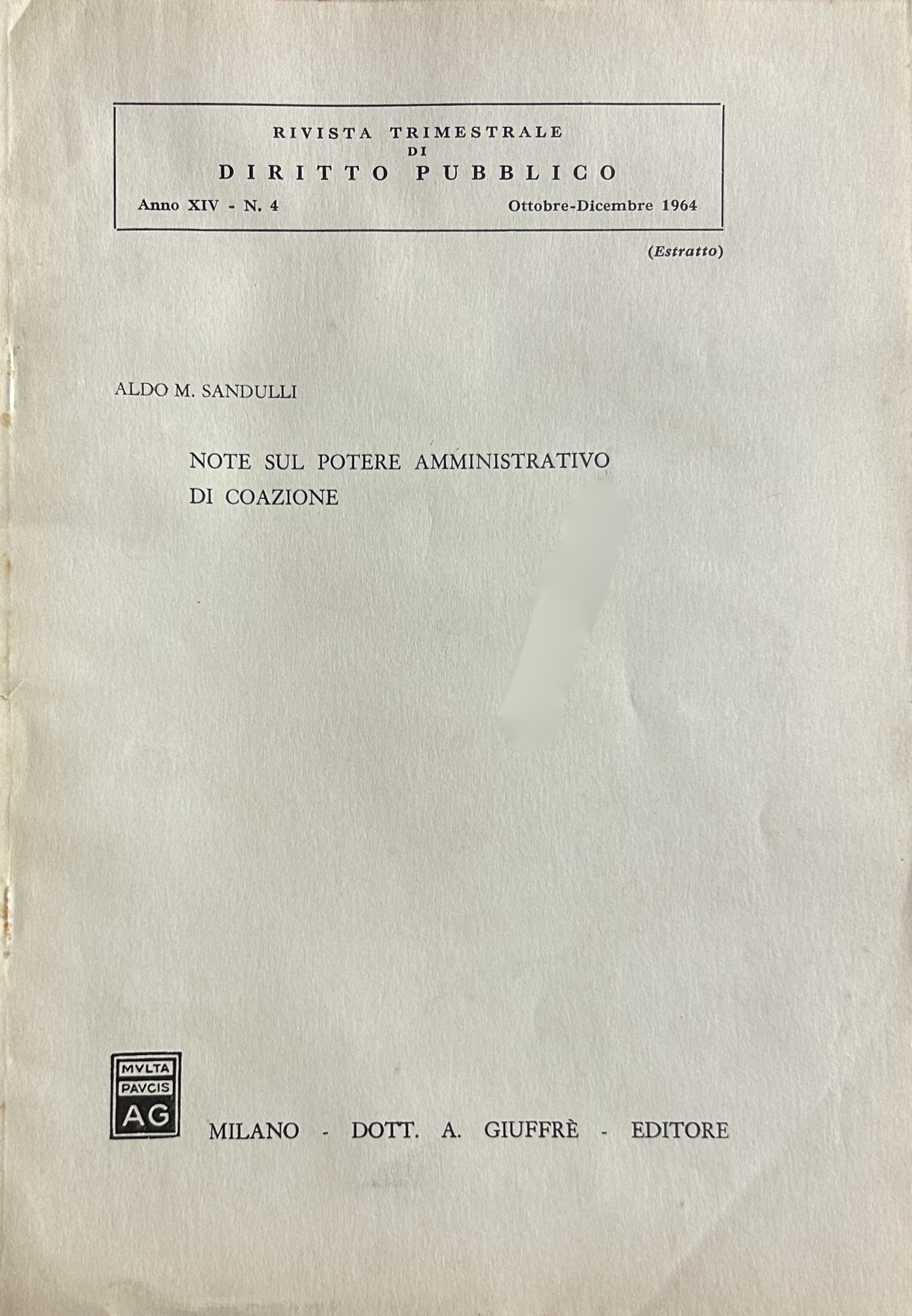 Note sul potere amministrativo di coazione