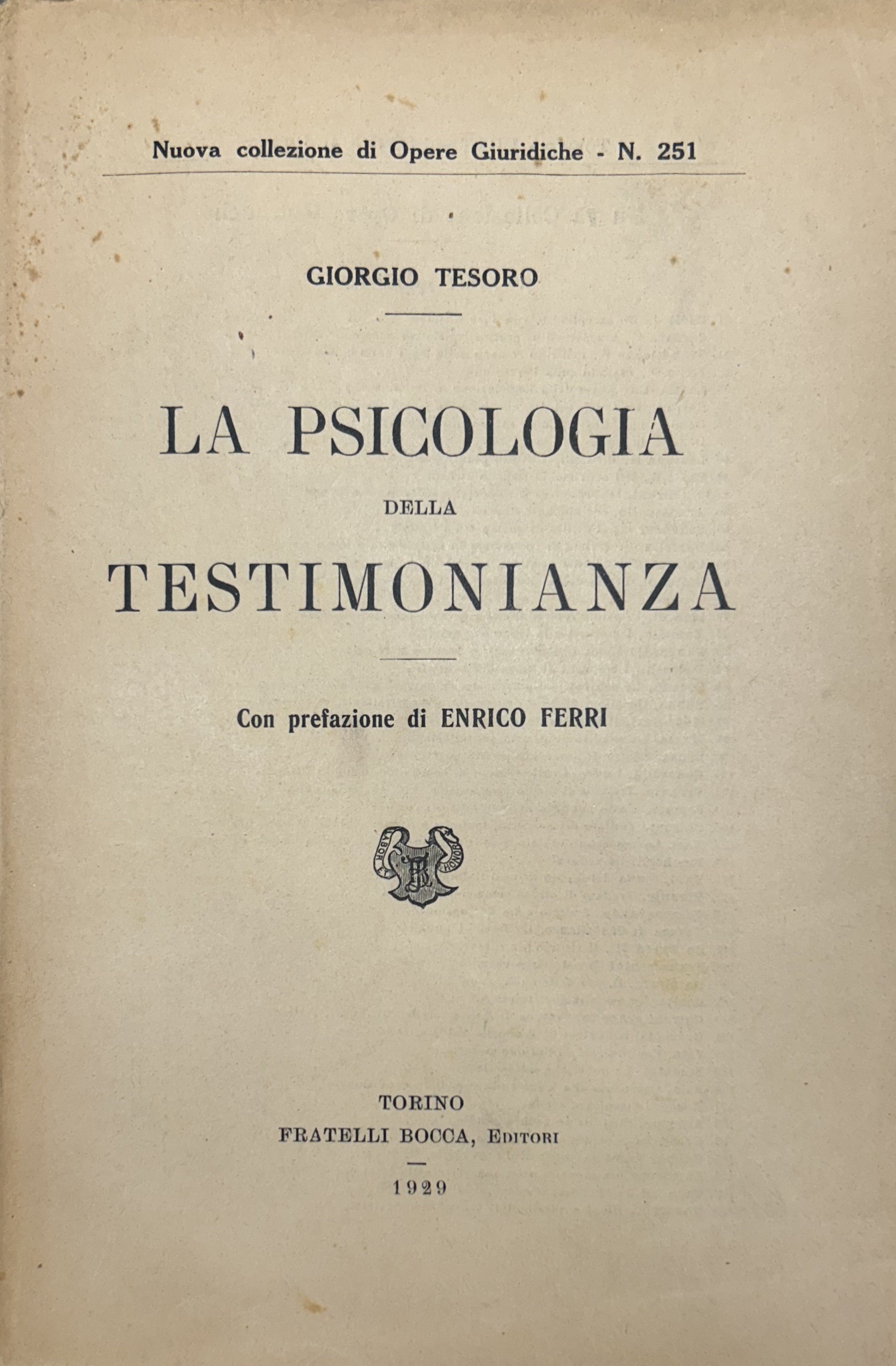 La psicologia della testimonianza