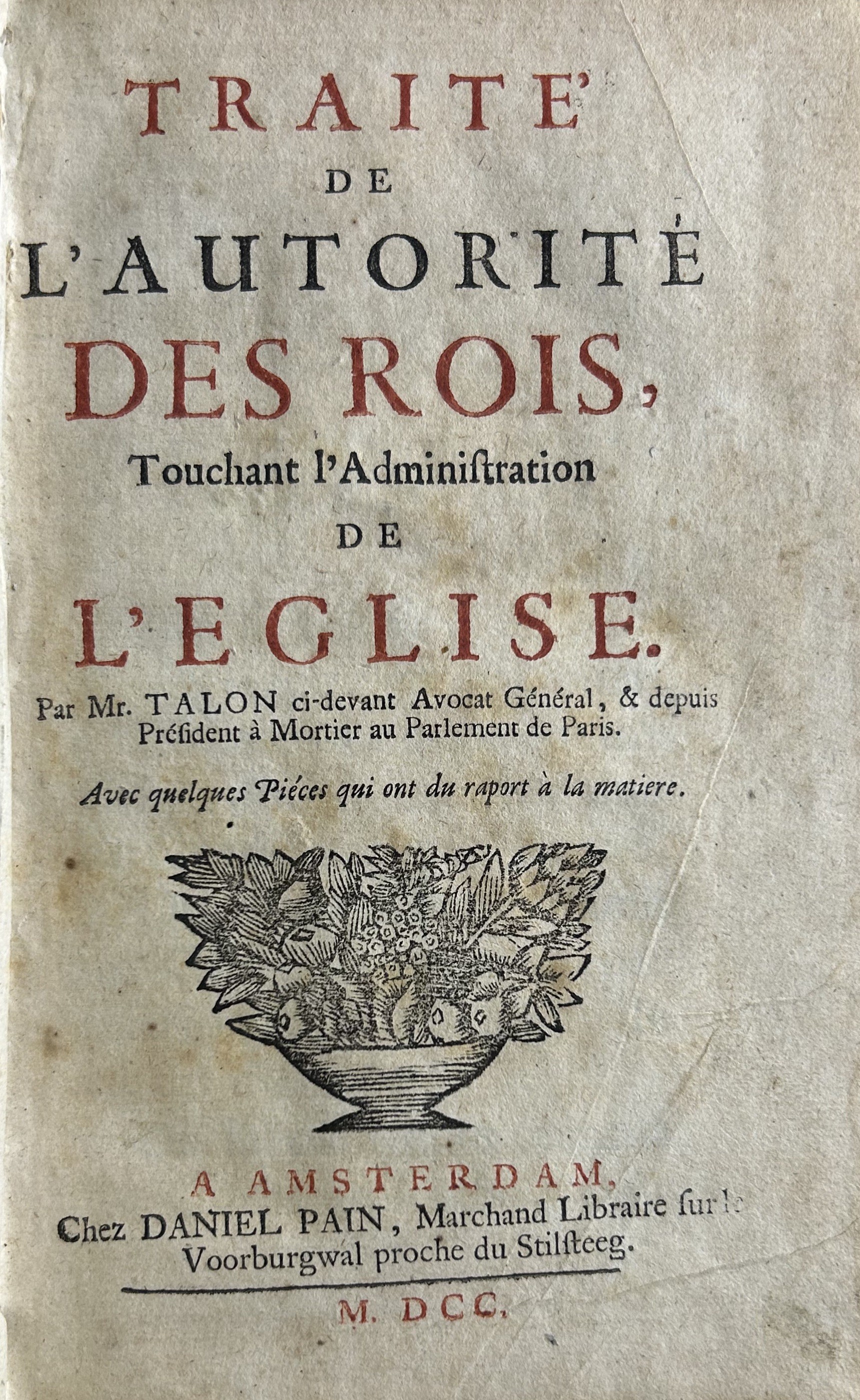 Traite de l'Autorite des Rois