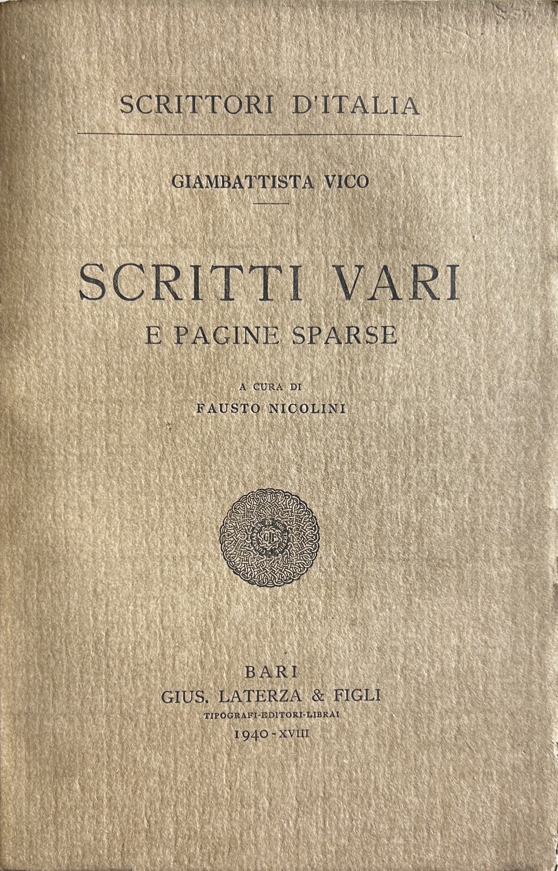 Scritti vari e pagine sparse