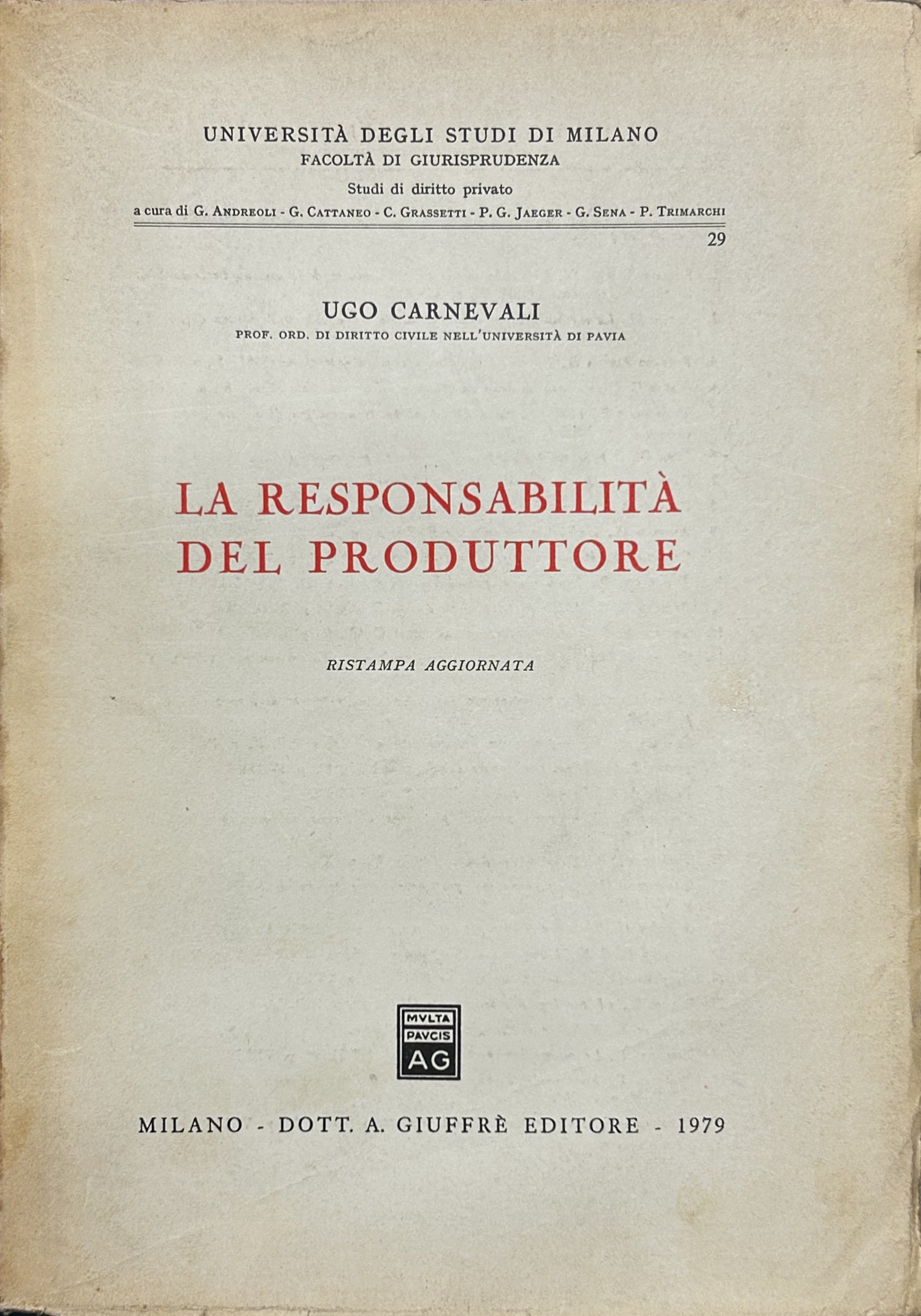 La responsabilità del produttore